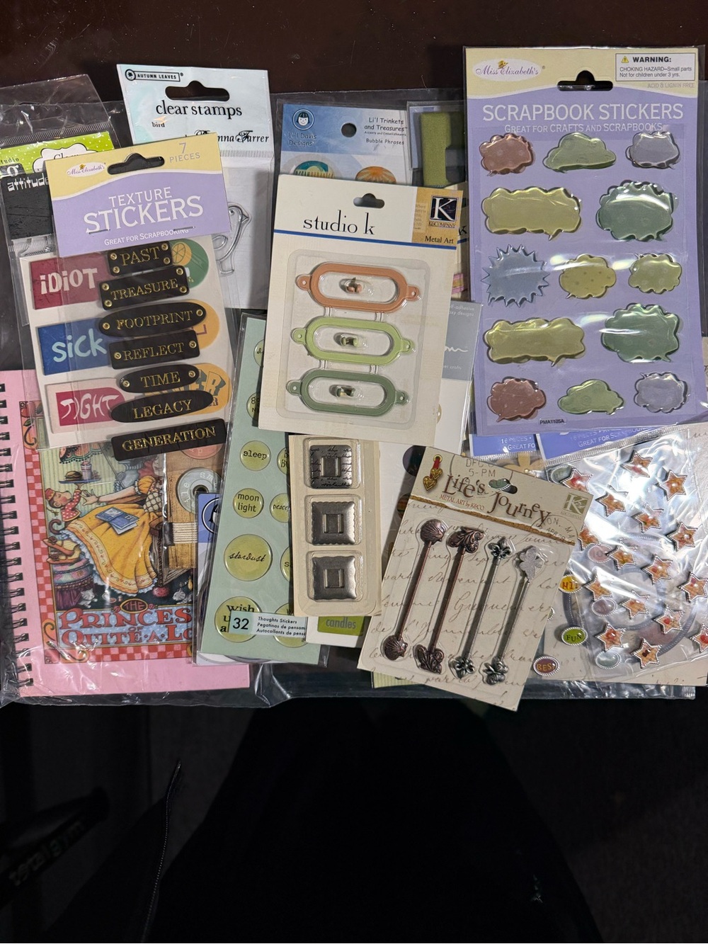 Mixed grab bag of scrapbook and journal items